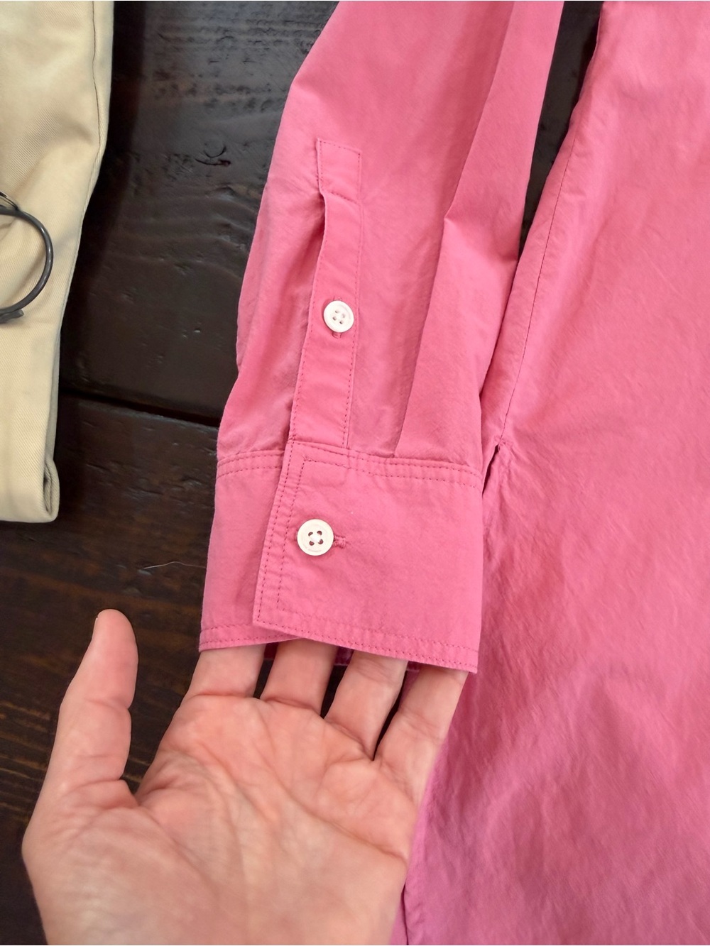 Madewell Pink Oversized Poplin Button Down Shirt Pocket Long Sleeve XXS XS - Picture 5 of 9